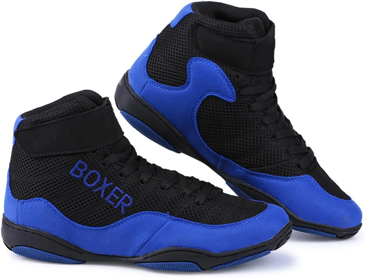 Kervaky Men's Wrestling Shoes Professional Boxing Shoes Fitness Shoes Training Shoes Lightweight and Breathable Weightlifting Shoes