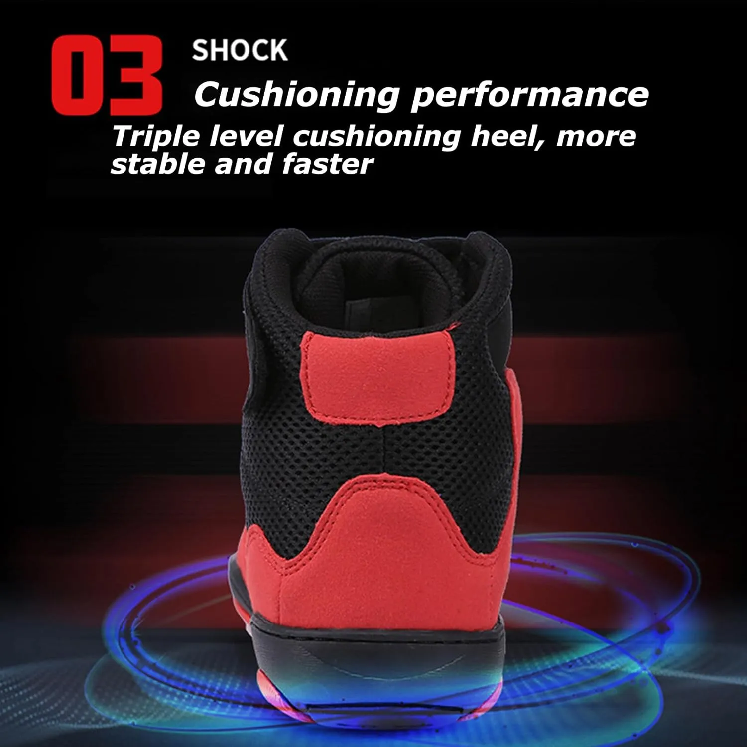 Kervaky Men's Wrestling Shoes Professional Boxing Shoes Fitness Shoes Training Shoes Lightweight and Breathable Weightlifting Shoes