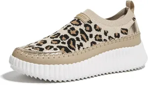 LUCKY STEP Platform Sneakers for Women Slip on Knit Chunky Fashion Casual Retro Braided Tennis Lightweight Walking Shoes