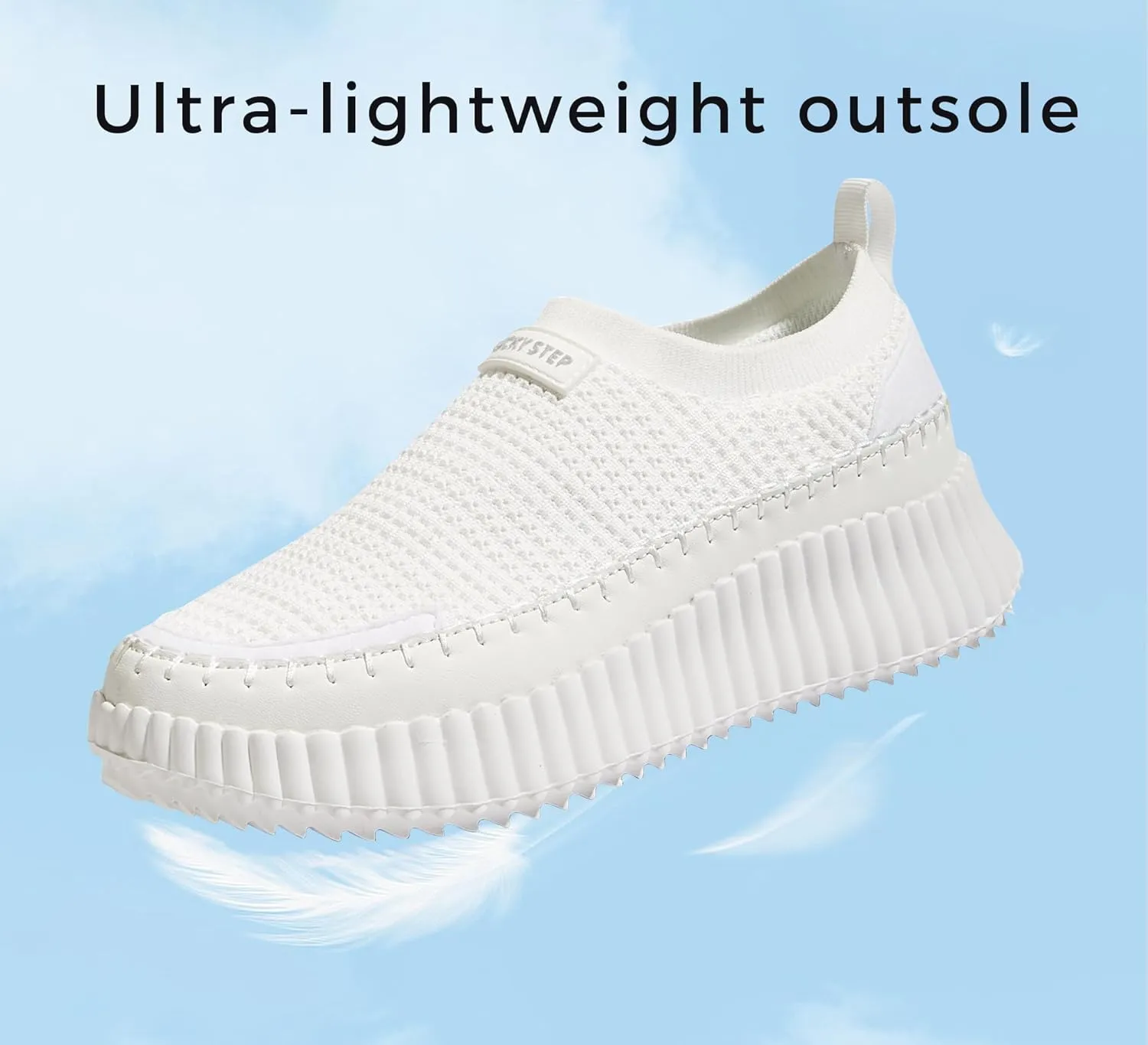 LUCKY STEP Platform Sneakers for Women Slip on Knit Chunky Fashion Casual Retro Braided Tennis Lightweight Walking Shoes