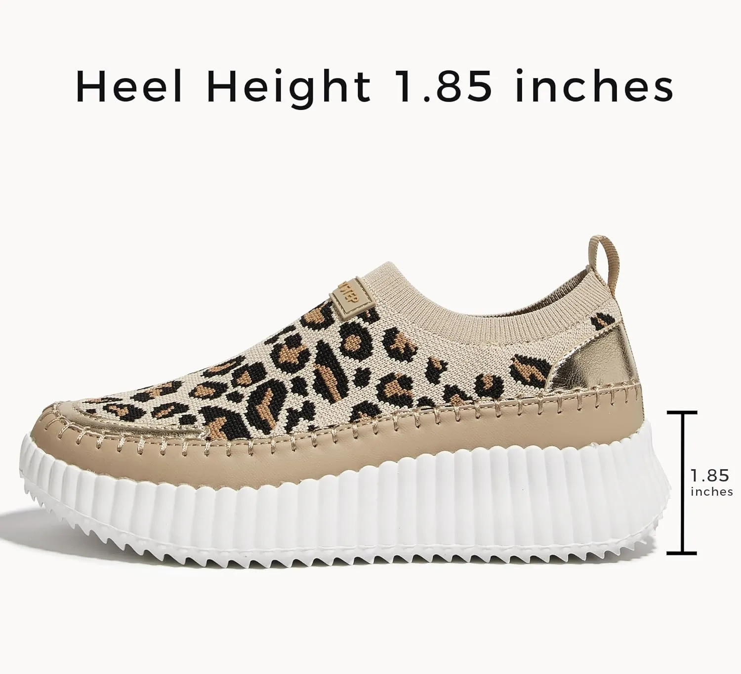 LUCKY STEP Platform Sneakers for Women Slip on Knit Chunky Fashion Casual Retro Braided Tennis Lightweight Walking Shoes