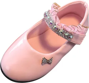 Mary Jane Flats for Girls Toddler Girls Glitter Dress Wedding Ballet Shoes Patent Leather Shoes for Kids