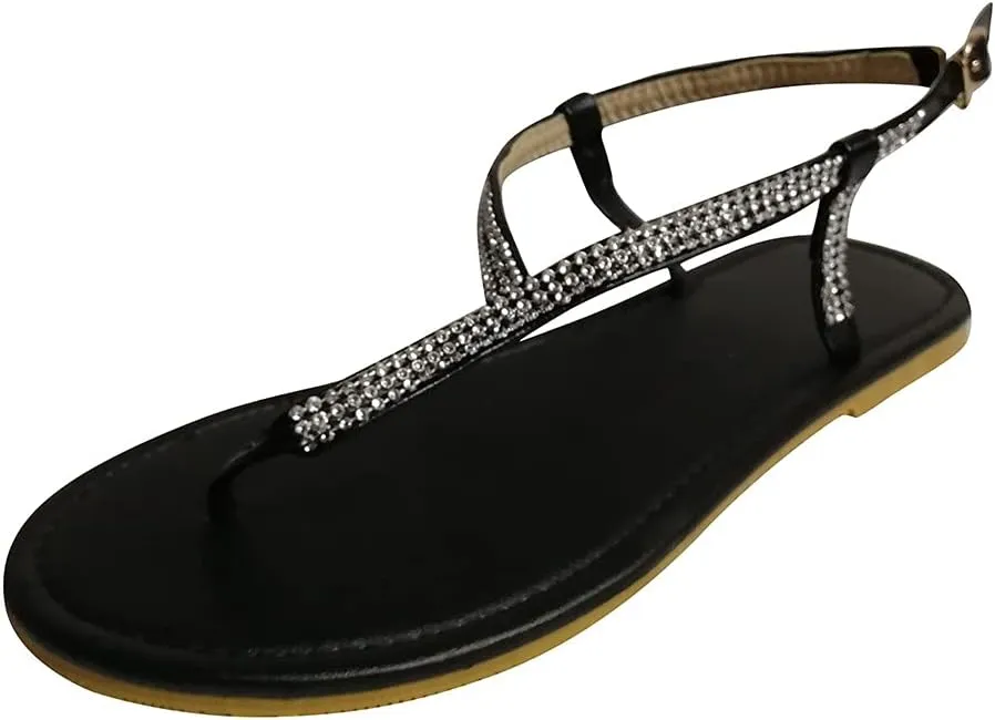 Masbird Sandals for Women Casual Summer Women's Sandals Solid Platform Buckle Strap Dressy Sandals Open-Toe Beach Sandals