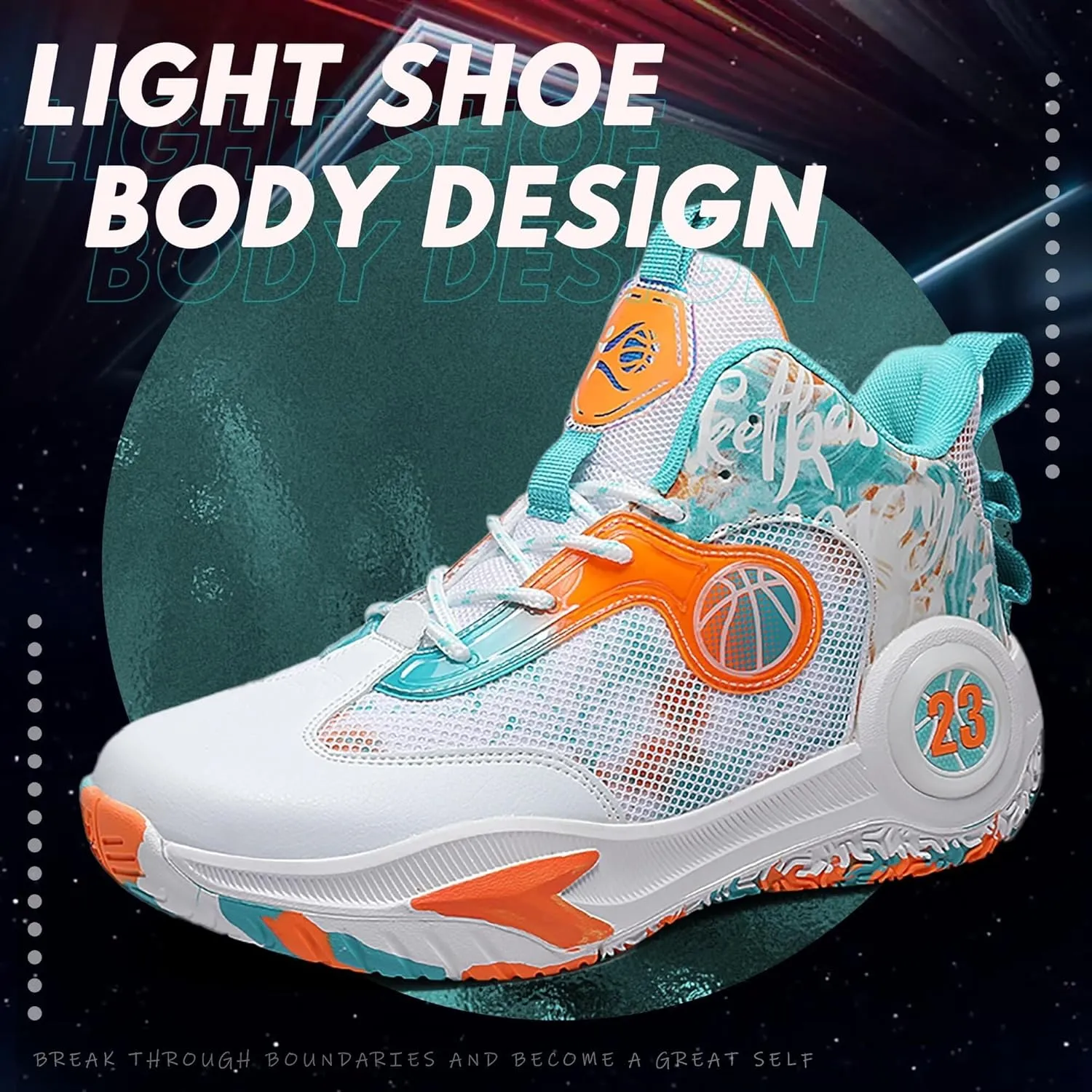 Men's Basketball Shoes Lightweight Breathable Outdoor Sports Shoes Fashionable Non Slip Running Sports Boots