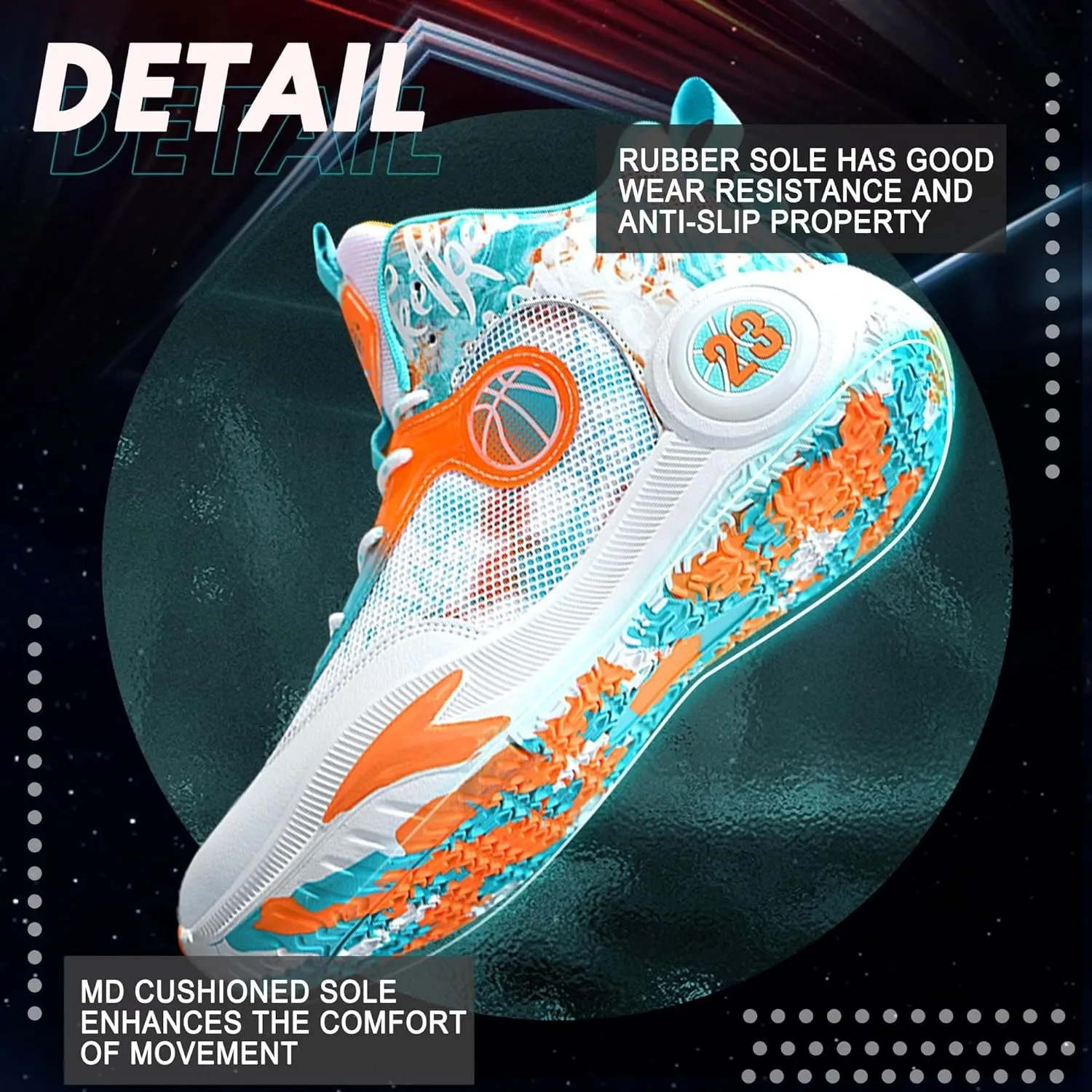 Men's Basketball Shoes Lightweight Breathable Outdoor Sports Shoes Fashionable Non Slip Running Sports Boots