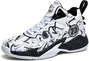 Men's Basketball Shoes No-Slip Breathable Outdoor Shoes for Women Fashion Graffiti Training Shoes