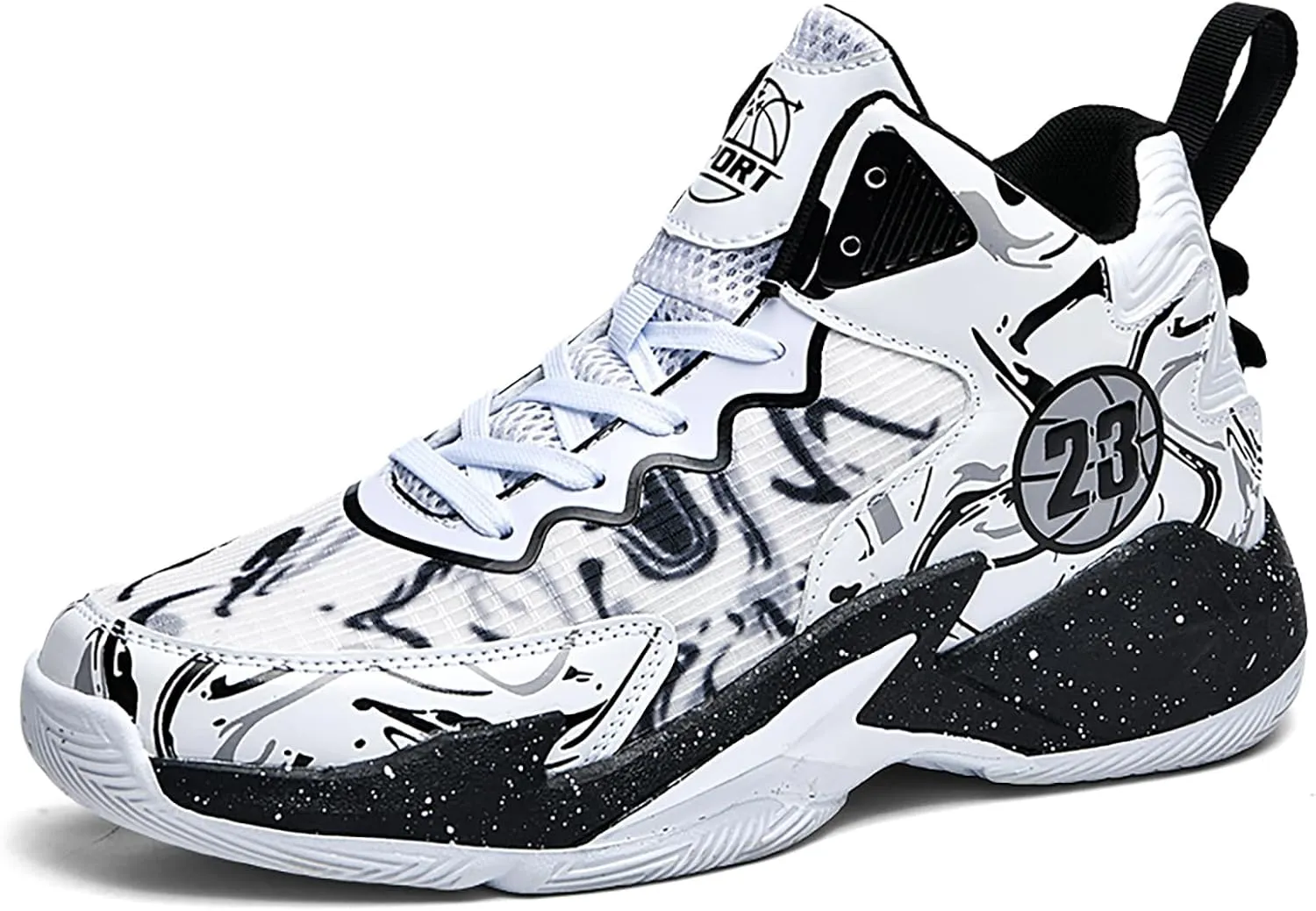 Men's Basketball Shoes No-Slip Breathable Outdoor Shoes for Women Fashion Graffiti Training Shoes