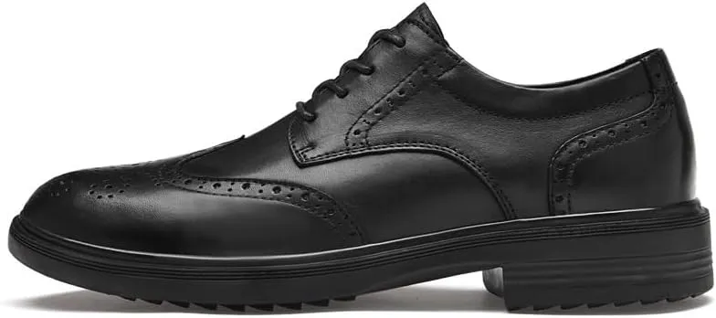 Men's Breathable Leather Wingtip Brogue Oxfords for Weddings, Parties, Work, Church, Pro