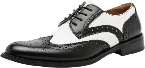 Men's Breathable Leather Wingtip Brogue Oxfords for Weddings, Parties, Work, Church, Pro