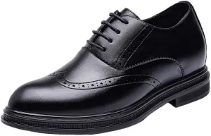 Men's Breathable Leather Wingtip Brogue Oxfords Formal Business Casual Oxford Trendy Upper Tuxedo Shoes for Men