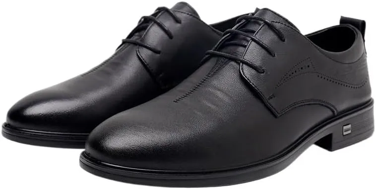 Men's Breathable Leather Wingtip Brogue Oxfords Lightweight All-Day Comfort Non-Slip Soft Sole Penny