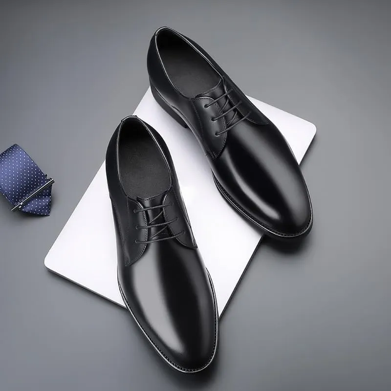 Men's Breathable Leather Wingtip Brogue Oxfords Office Working Derby Shoes Fashion Casual Classic Pointed-Toe Formal Shoes