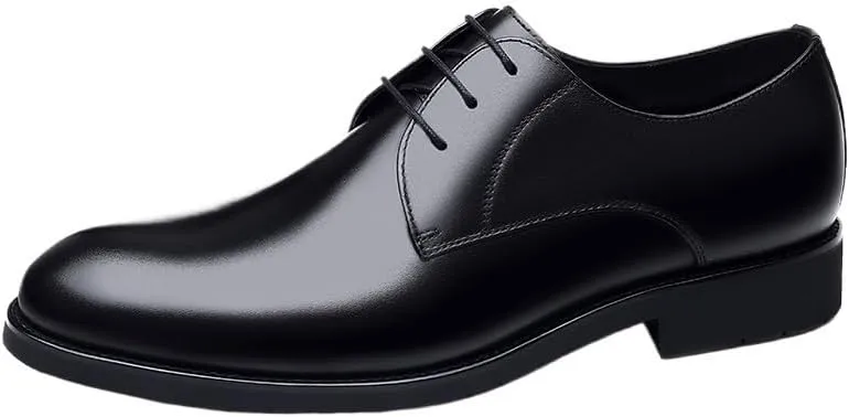 Men's Breathable Leather Wingtip Brogue Oxfords Office Working Derby Shoes Fashion Casual Classic Pointed-Toe Formal Shoes