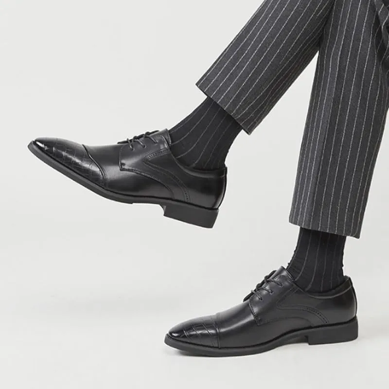 Men's Breathable Leather Wingtip Brogue Oxfords Prom Wedding Business Office Dress Shoes