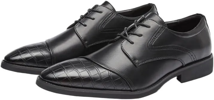 Men's Breathable Leather Wingtip Brogue Oxfords Prom Wedding Business Office Dress Shoes