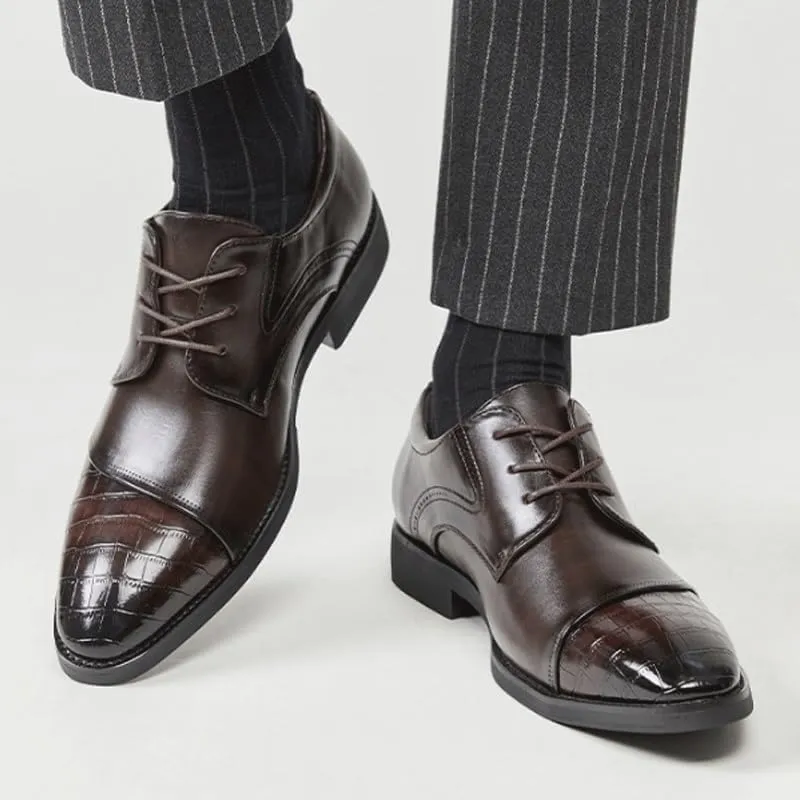 Men's Breathable Leather Wingtip Brogue Oxfords Prom Wedding Business Office Dress Shoes