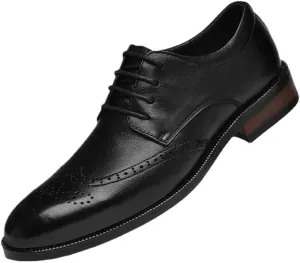 Men's Breathable Leather Wingtip Brogue Oxfords Prom Wedding Business Office Dress Shoes
