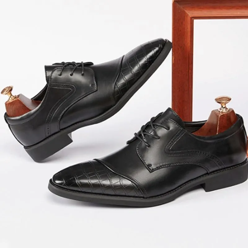 Men's Breathable Leather Wingtip Brogue Oxfords Prom Wedding Business Office Dress Shoes