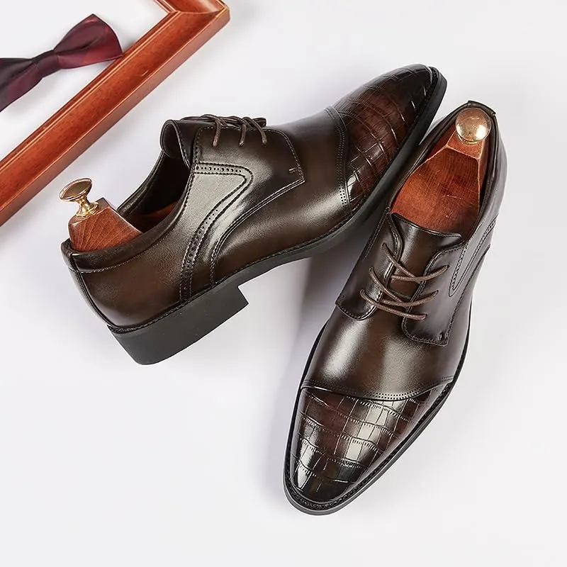Men's Breathable Leather Wingtip Brogue Oxfords Prom Wedding Business Office Dress Shoes