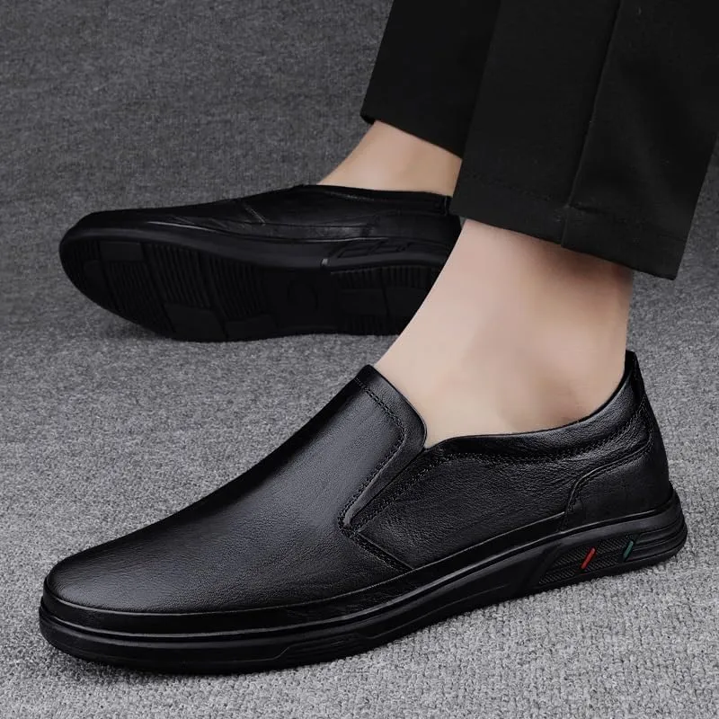 Men's Comfortable Formal Dress Sneaker Slip-On Breathable Leather Wingtip Brogue Oxfords for Men