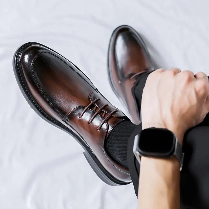 Men's Dress Shoes Classic Formal Business Pointed Toe Derbys Patent Leather Wedding Oxford Shoes