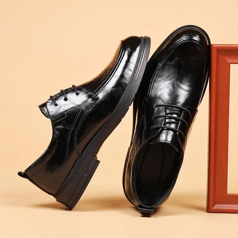 Men's Patent Leather Lace-up Dress Shoes Casual Business Classic Mens Brogue Oxfords Shoes