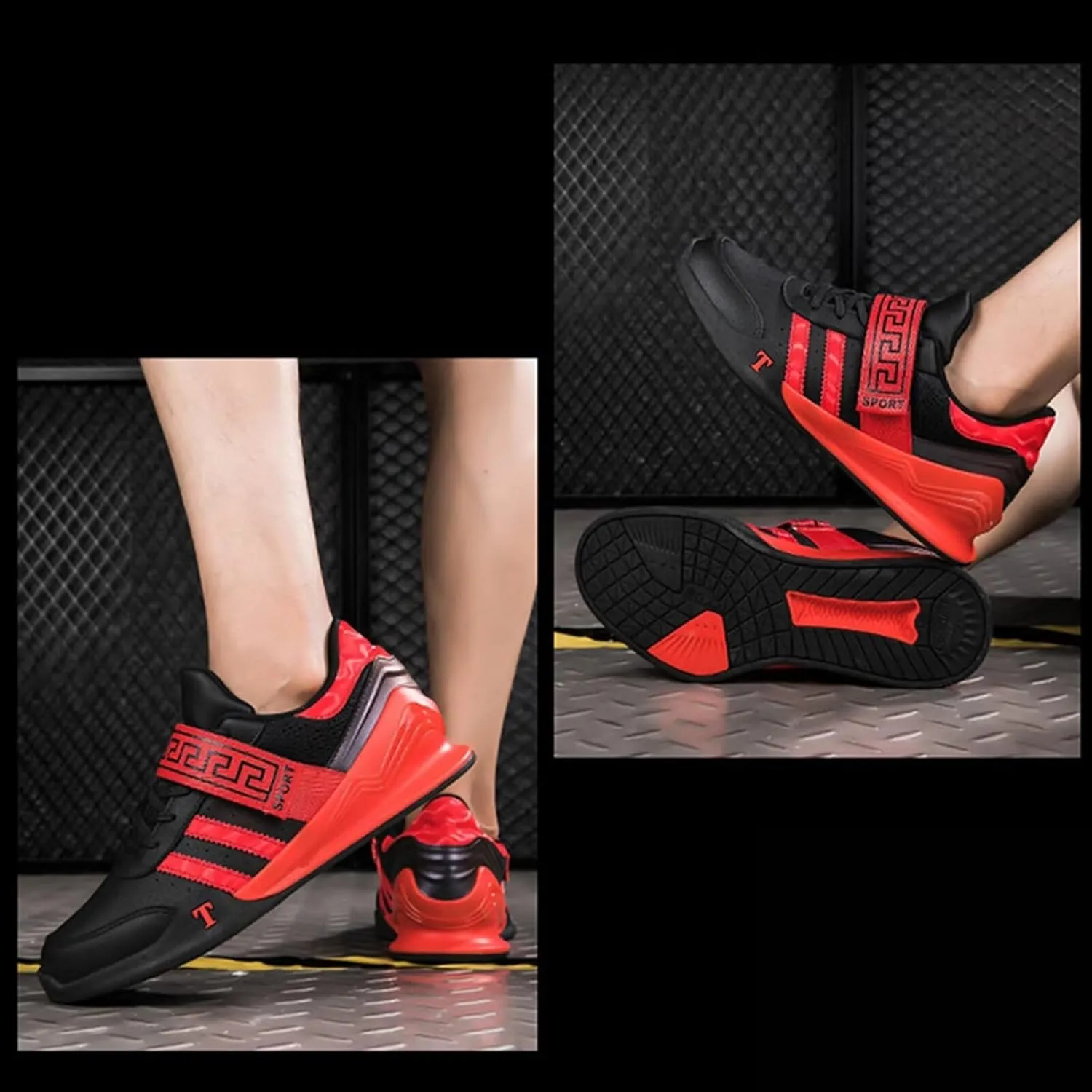 Men's Powerlifting Squat Shoes - Unisex Anti-Skid Breathable Gym Sneakers for Weightlifters, Gym Enthusiasts