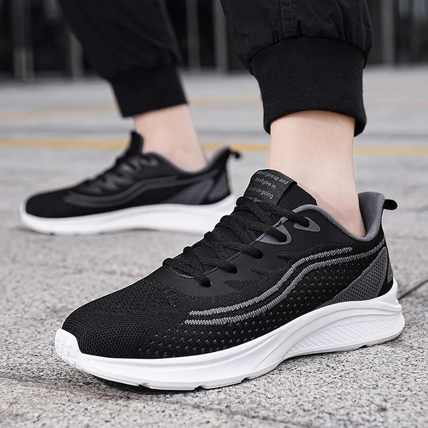 Mens Shoes Mesh Breathable Lace Up Solid Color Casual Fashion Simple Shoes Running Sneaker Organizers and Storage Men