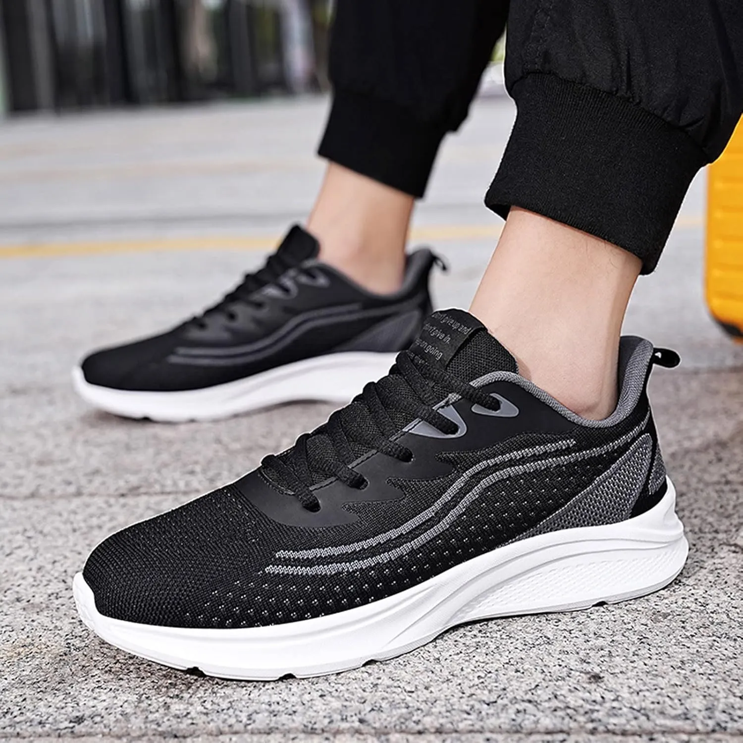 Mens Shoes Mesh Breathable Lace Up Solid Color Casual Fashion Simple Shoes Running Sneaker Organizers and Storage Men