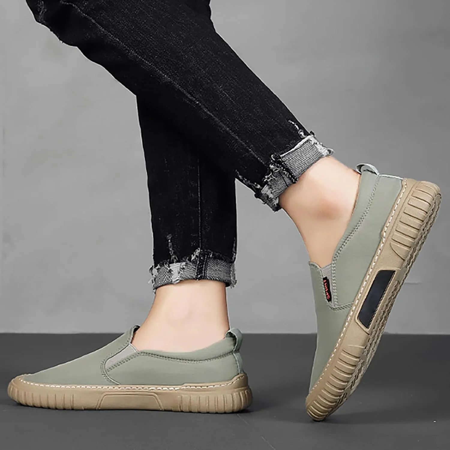 Men's Single Foot Stirrup Sneakers Canvas Comfortable Breathable Casual Fashion Shoes Slip for Summer