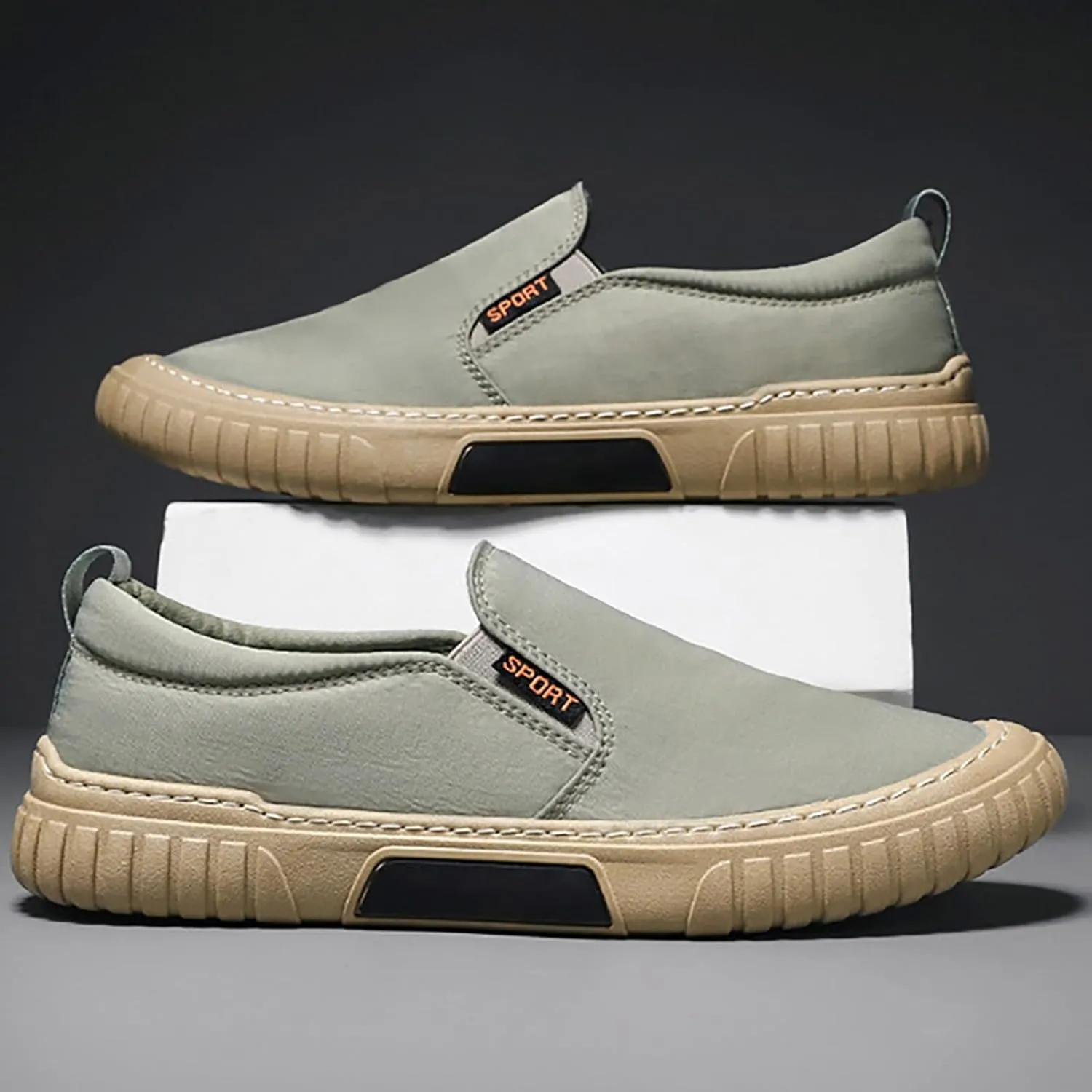 Men's Single Foot Stirrup Sneakers Canvas Comfortable Breathable Casual Fashion Shoes Slip for Summer