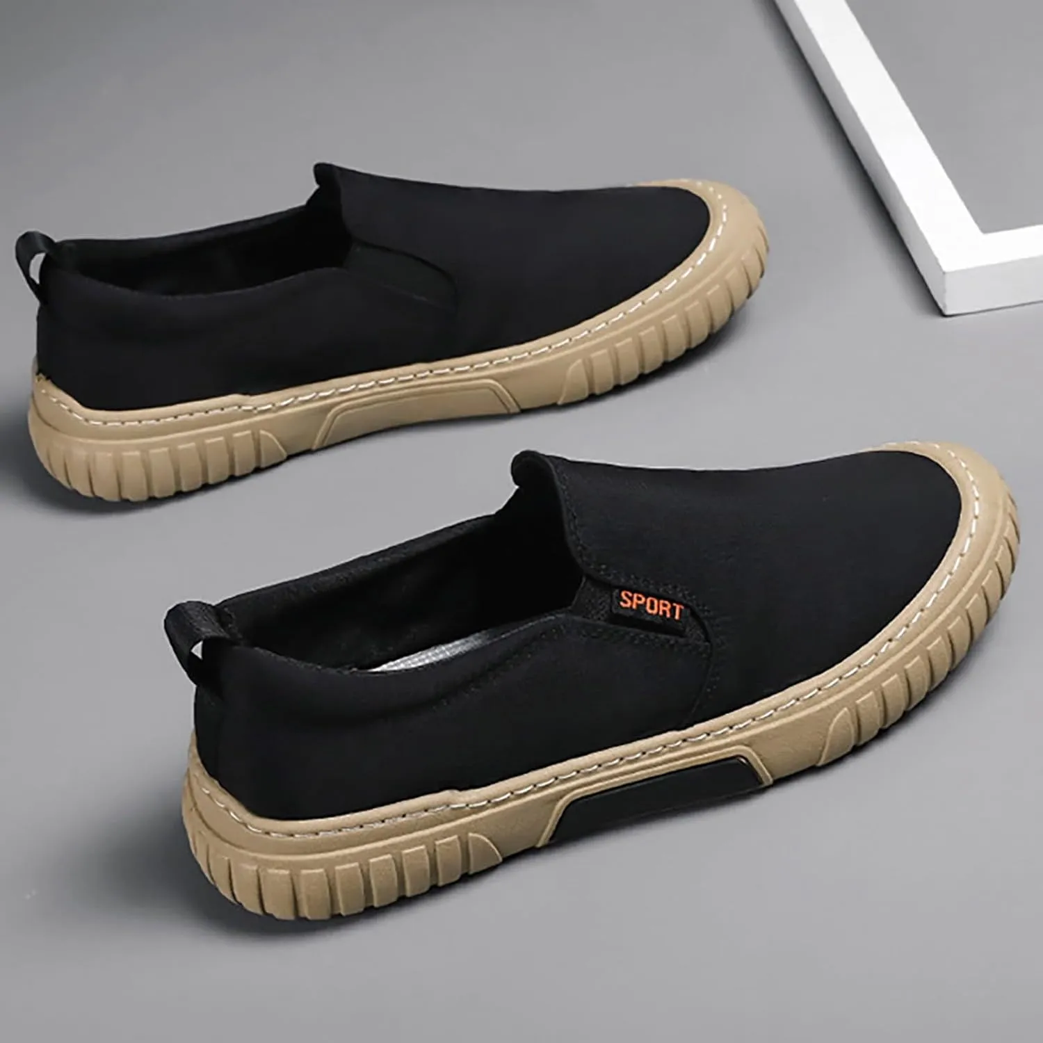 Men's Single Foot Stirrup Sneakers Canvas Comfortable Breathable Casual Fashion Shoes Slip for Summer
