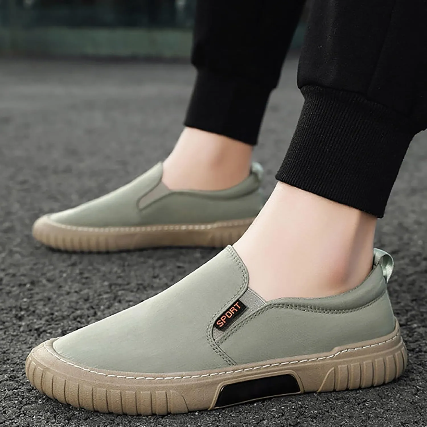 Men's Single Foot Stirrup Sneakers Canvas Comfortable Breathable Casual Fashion Shoes Slip for Summer