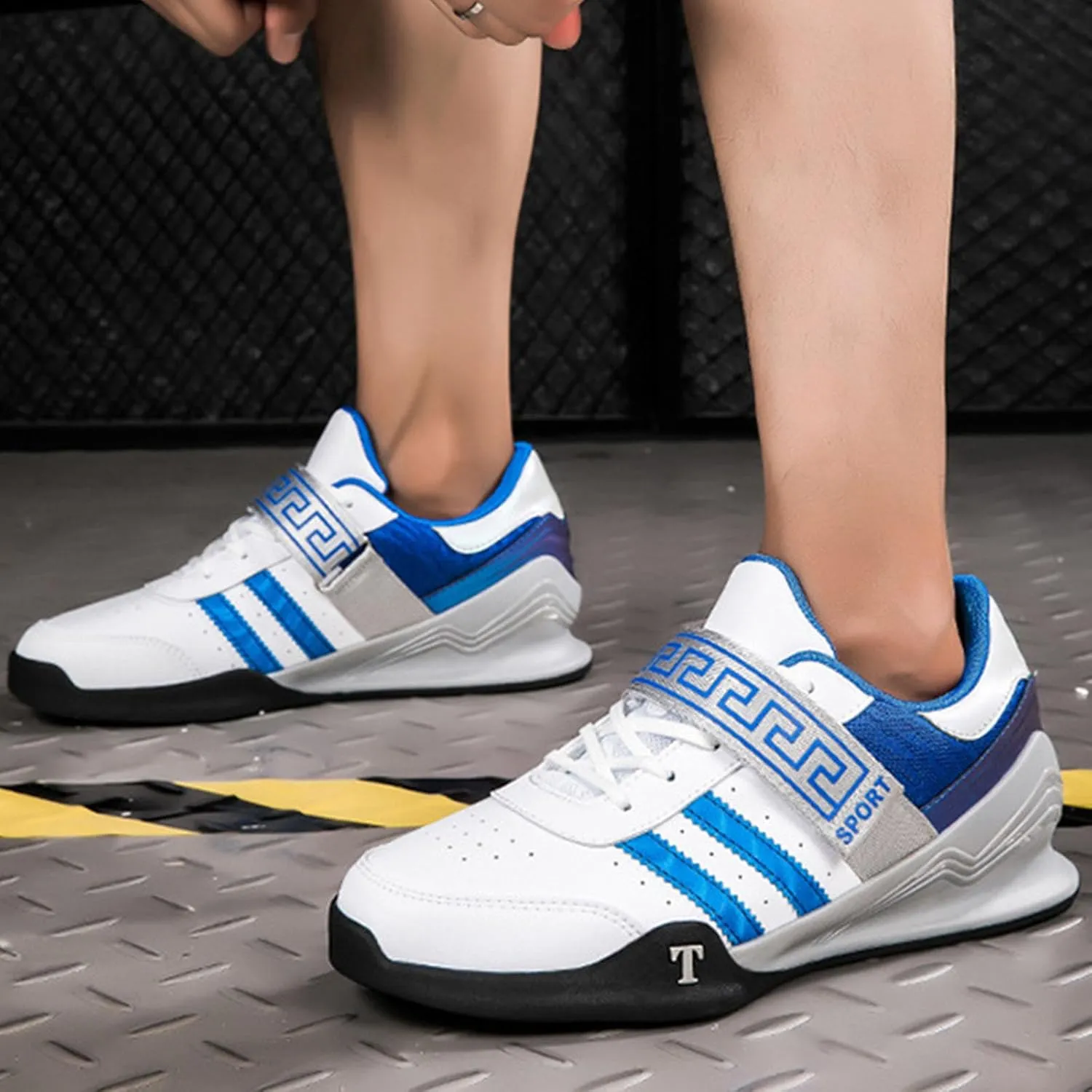 Mens Weightlifting Shoes Anti-Slip Deadlift Squat Shoes Breathable Lightweight Fitness Cross-Trainer for Gym Powerlifting Heavy Lifting