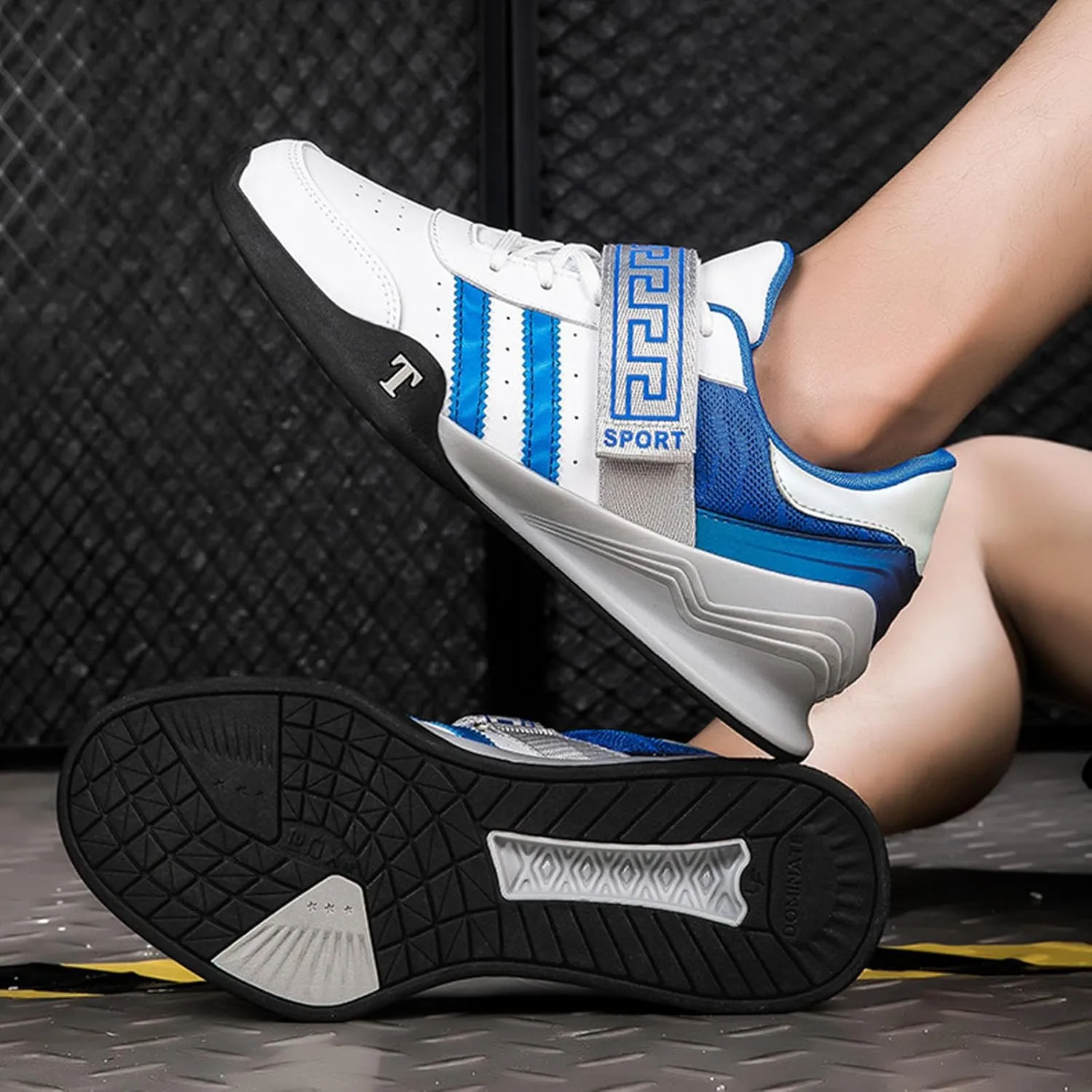 Mens Weightlifting Shoes Anti-Slip Deadlift Squat Shoes Breathable Lightweight Fitness Cross-Trainer for Gym Powerlifting Heavy Lifting