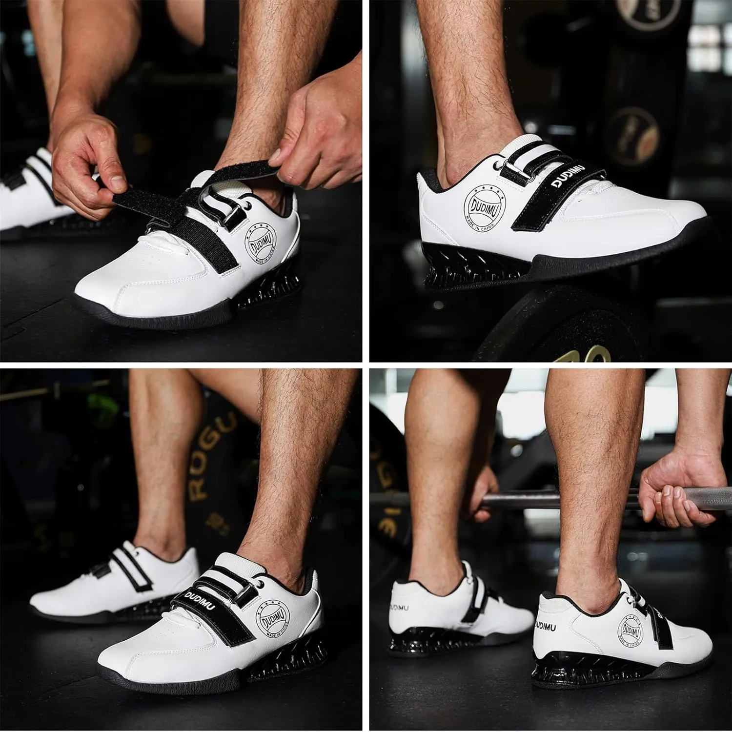 Men's Weightlifting Shoes, Ligthweight Bodybuilding Trainers Multisport Deadlift Sneakers Wear-Resistant Ati-Slip Squat Fitness Sports Shoes
