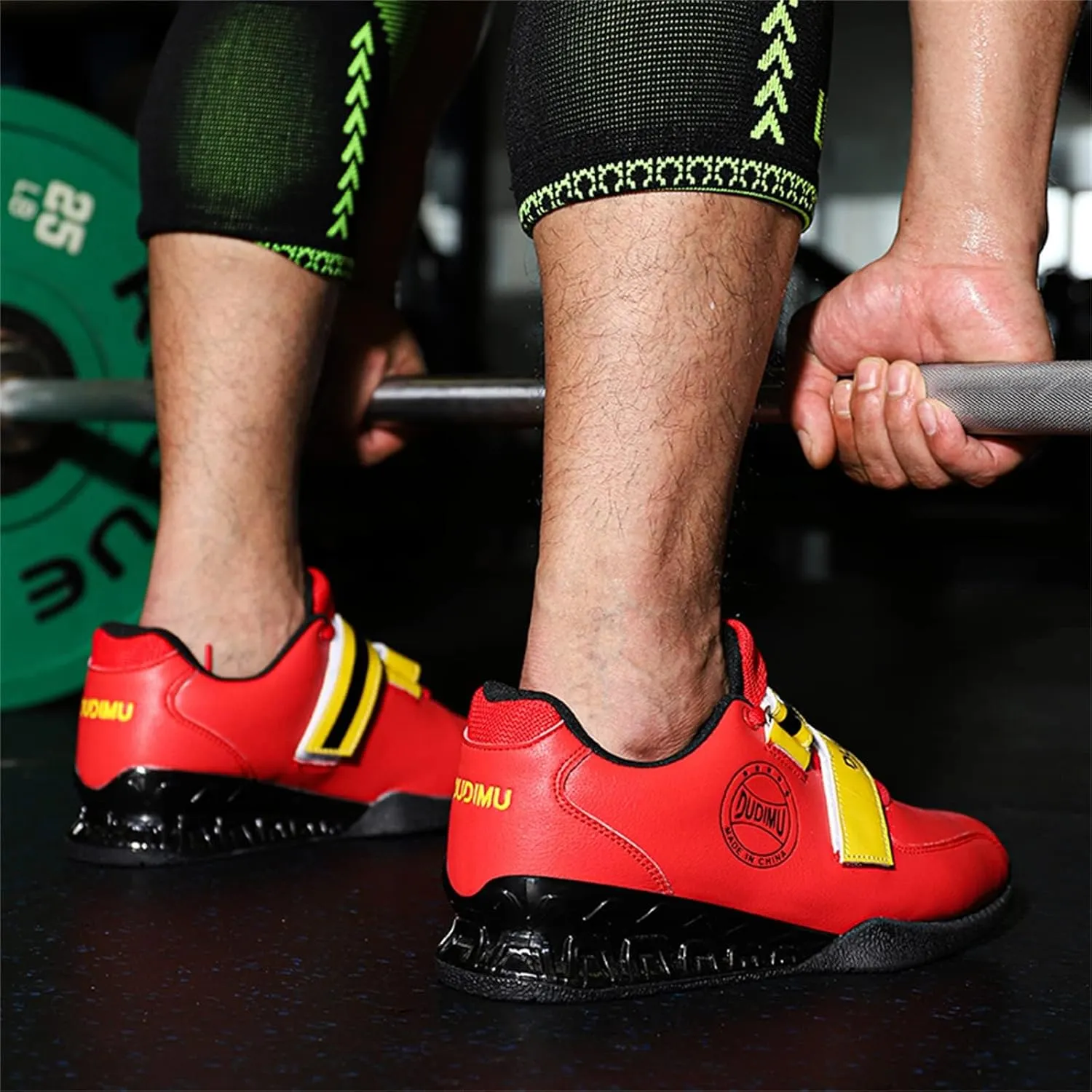 Men's Weightlifting Shoes, Ligthweight Bodybuilding Trainers Multisport Deadlift Sneakers Wear-Resistant Ati-Slip Squat Fitness Sports Shoes