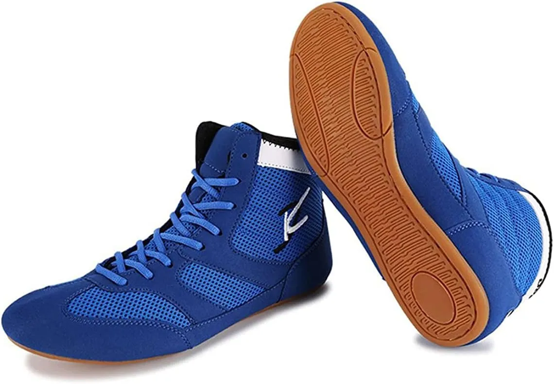 Men's Women's Wrestling Boots, Breathable Boxers Trainers Anti-Slip Weightlifting Shoes for Youth Children Kids