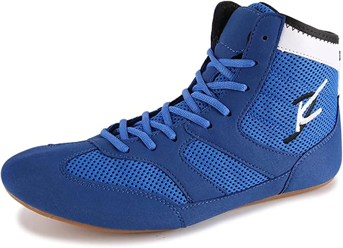 Men's Women's Wrestling Boots, Breathable Boxers Trainers Anti-Slip Weightlifting Shoes for Youth Children Kids