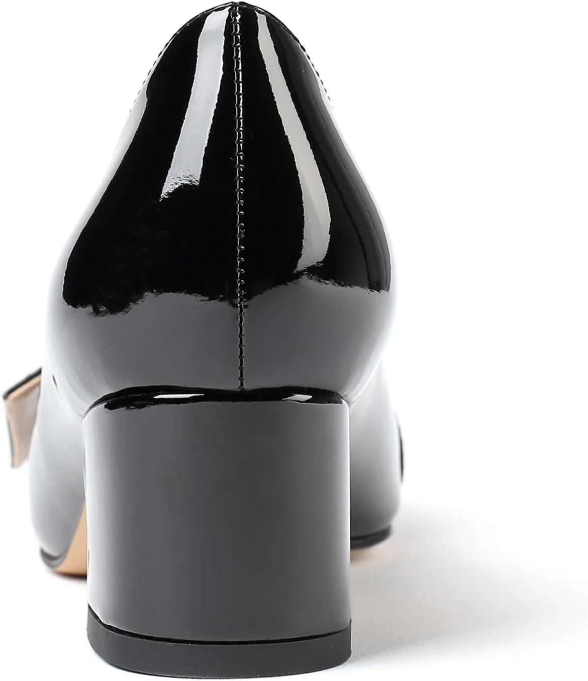 Mettesally Women's Block Heels Chunky Heel Pumps Classic Pointed Toe Slip On Buckle Wedding Office Dress Shoes