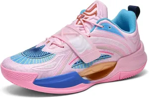 Neutral Fluorescent Basketball Shoes Fashion High Top Sneakers Breathable Anti-Slip Running Trainers Lightweight Breathable Outdoor Fitness Walking Jogging Shoes