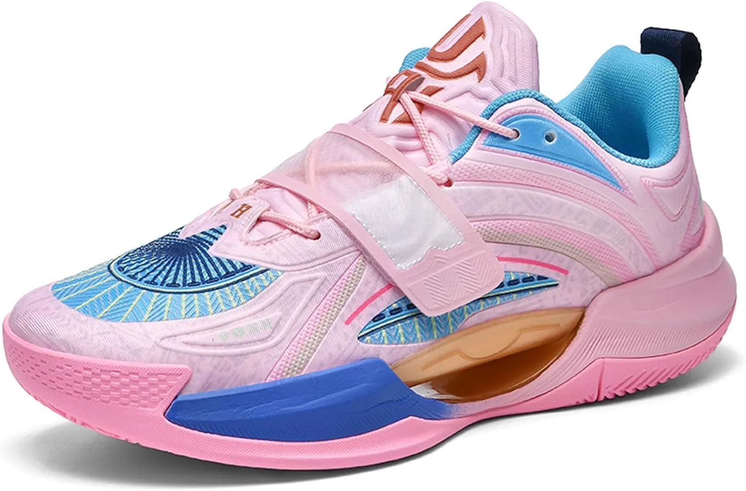Neutral Fluorescent Basketball Shoes Fashion High Top Sneakers Breathable Anti-Slip Running Trainers Lightweight Breathable Outdoor Fitness Walking Jogging Shoes