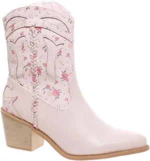 Pierre Dumas Women's Ankle Boots Western Booties Low Heel Pointed Toe Cowgirl Boots