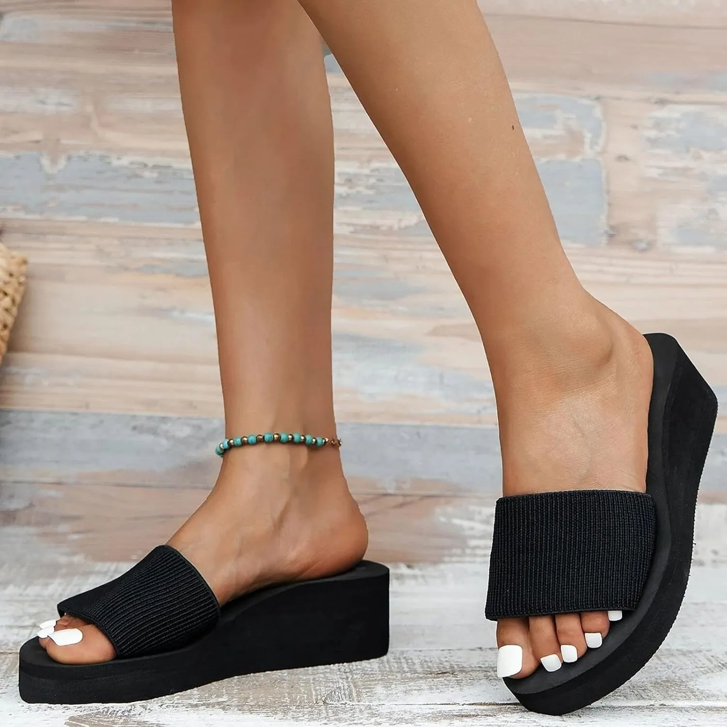Platform Sandals for Women 2025 Women Wedge Sandals Cork Footbed Platform Slide with Adjustable Buckle Straps Comfortable Summer Beach Walking Shoes