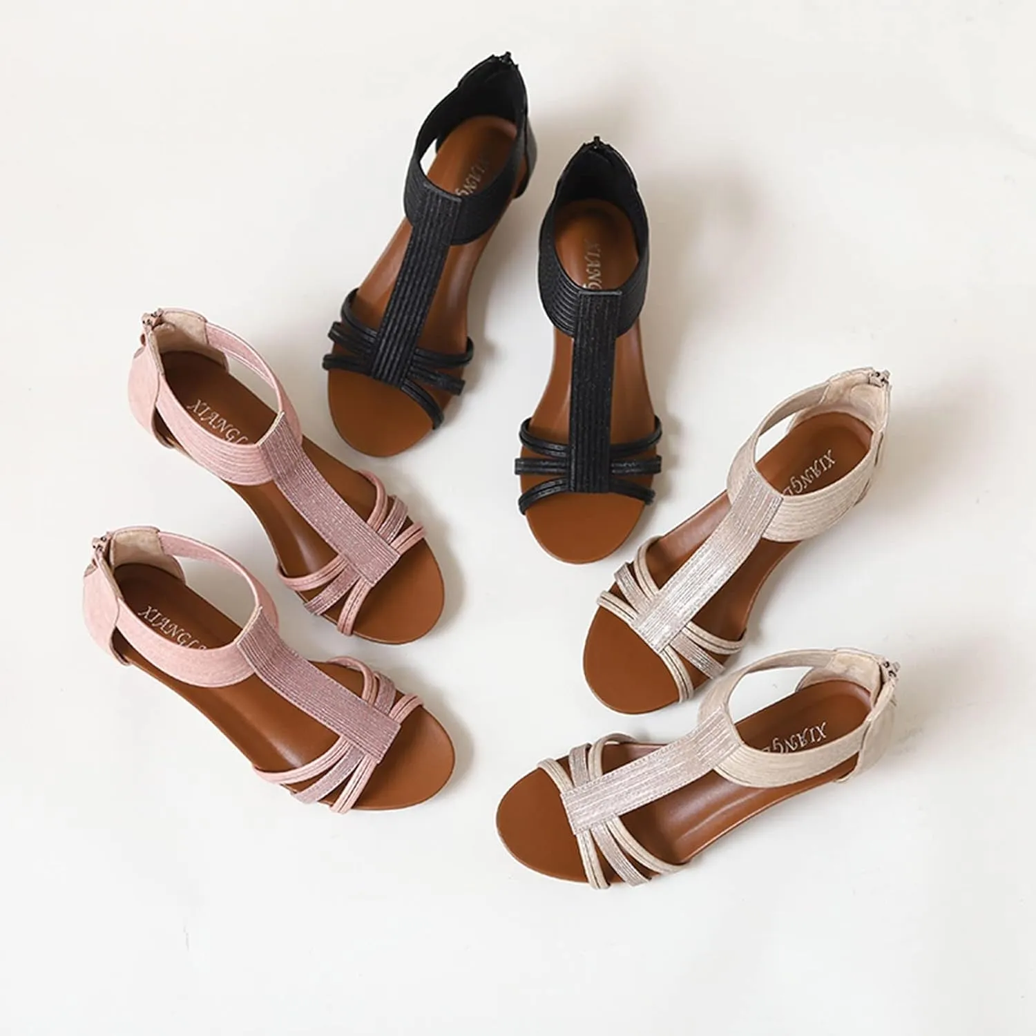Platform Sandals Women Slip On Espadrille Wedges with Ankle Tie and Cork Sole for Casual Summer Outfit Pairing Orthopedic Sandal Beach Dressy Flip Flops for Wide Toe 2025 Spring