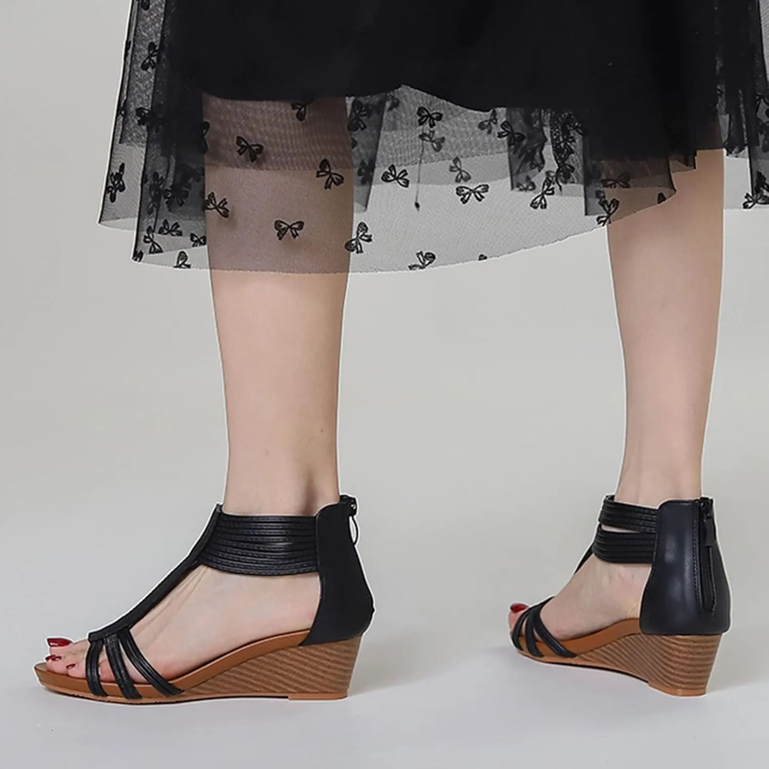 Platform Sandals Women Slip On Espadrille Wedges with Ankle Tie and Cork Sole for Casual Summer Outfit Pairing Orthopedic Sandal Beach Dressy Flip Flops for Wide Toe 2025 Spring