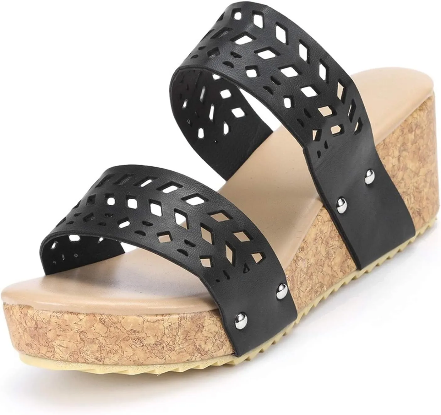 Platform Sandals Women Wedge Ankle Band Cork Platform Slip-Resistant Sole Casual Beach Walking Sandals 2025 Spring and Summer Vacation