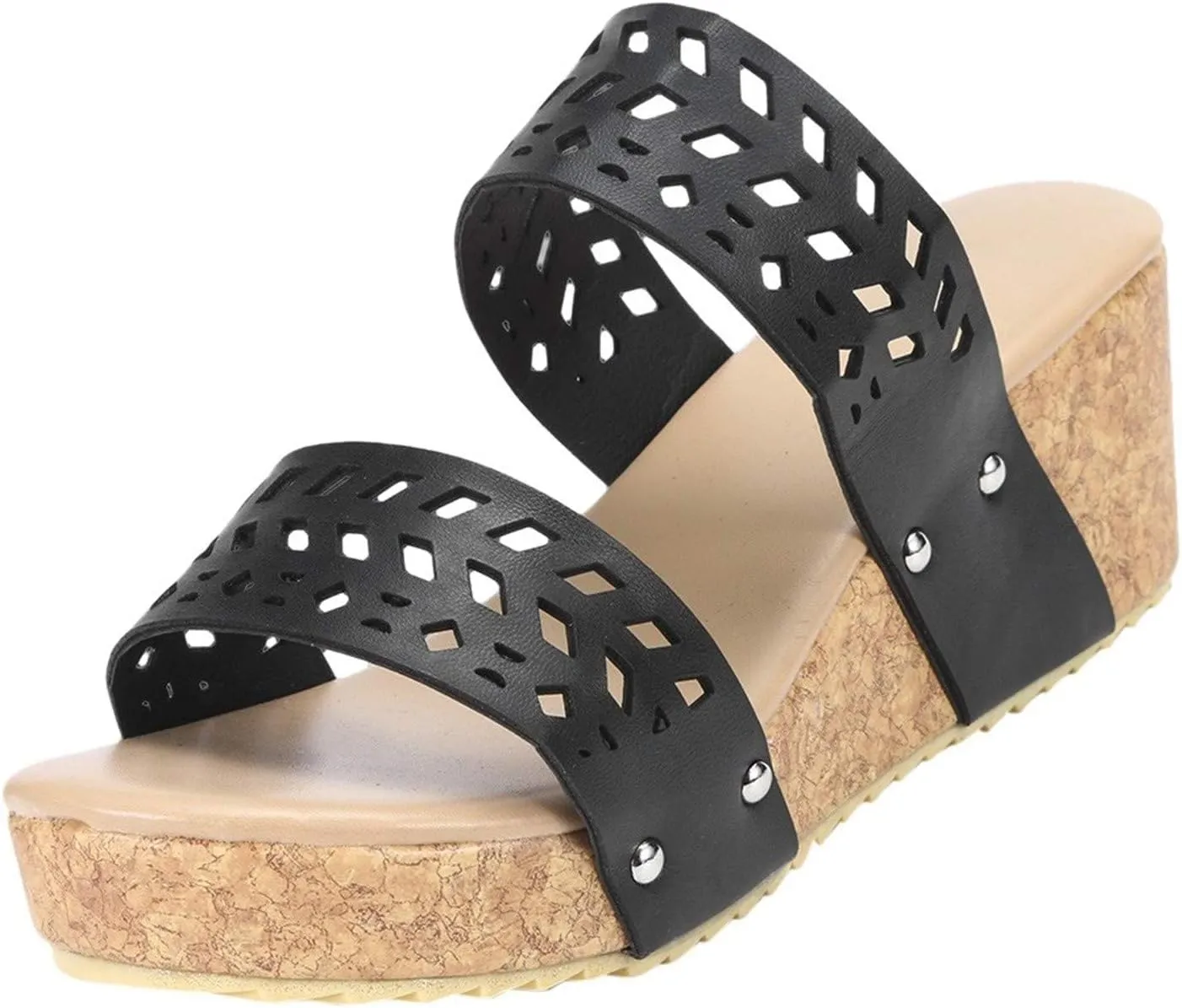 Platform Sandals Women Wedge Ankle Band Cork Platform Slip-Resistant Sole Casual Beach Walking Sandals 2025 Spring and Summer Vacation