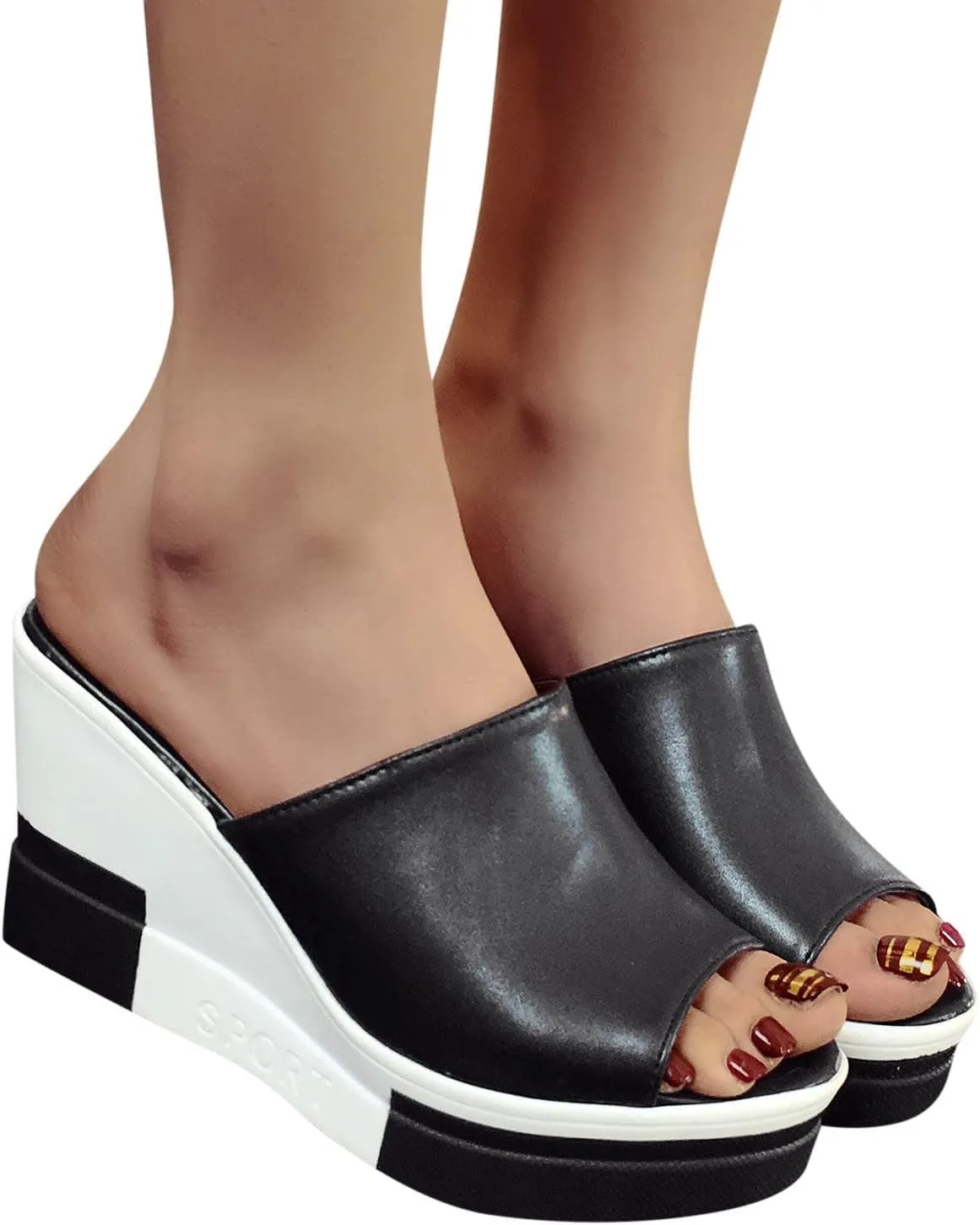 Platform Sandals Women Wedge Cork Footbed Adjustable Crisscross Straps Lightweight Flatform Sandals Casual Walking Beach Outfits 2025 Spring and Summer Vacation
