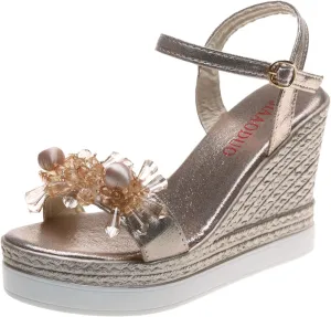 Platform Sandals Women Wedge Cork Footbed Straps Casual Beach Slides Slip-Resistant Rubber Sole 2025 Spring and Summer Vacation